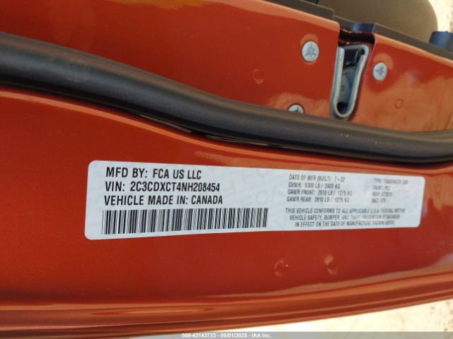 2C3CDXCT4NH208454 Dodge CHARGER R/T