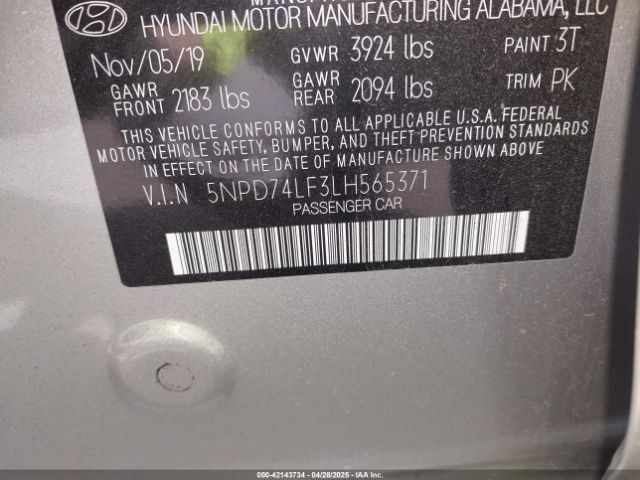 2020 HYUNDAI ELANTRA 5NPD74LF3LH565371 Photo 8