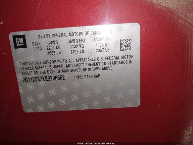 2G1125S3XE9206662 Chevrolet Impala 2lt