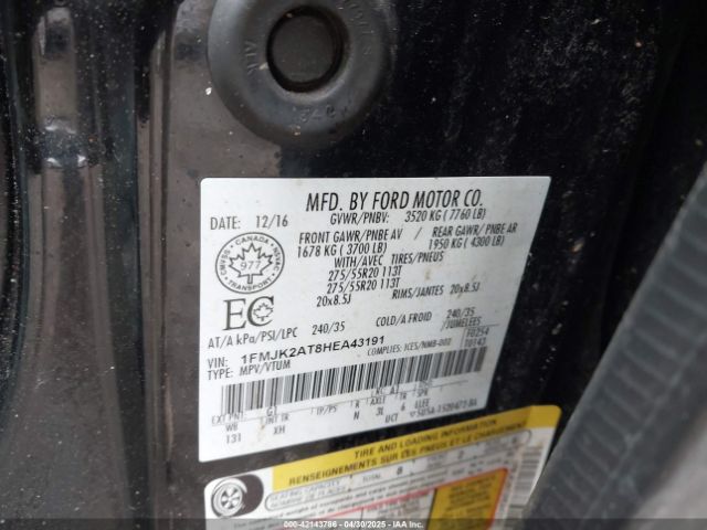 1FMJK2AT8HEA43191 Ford Expedition Max Limited