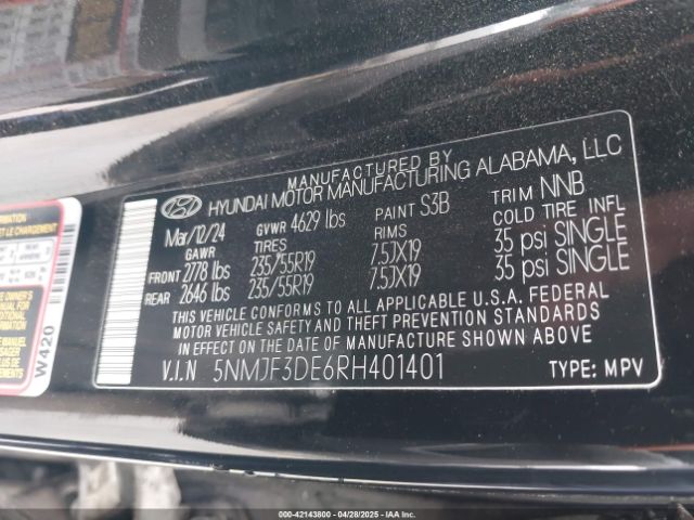 2024 HYUNDAI TUCSON 5NMJF3DE6RH401401 Photo 8