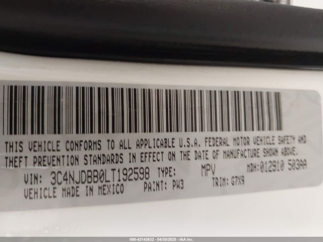 3C4NJDBB0LT192598 Jeep Compass Latitude 4x4