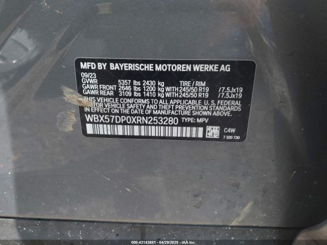 WBX57DP0XRN253280 BMW X3 Xdrive30i