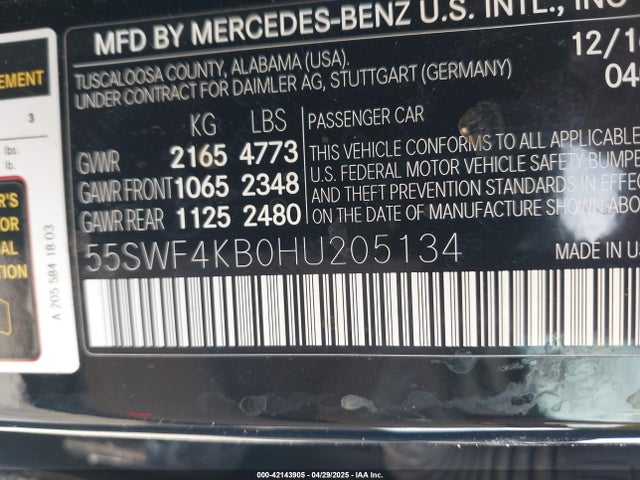 55SWF4KB0HU205134 Mercedes-Benz C 300 4matic/luxury 4matic/sport 4matic