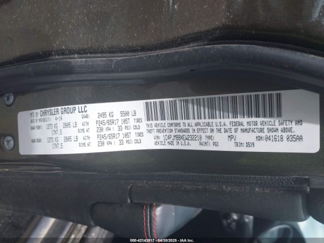 1C4PJMBBXEW232210 Jeep Cherokee Trailhawk
