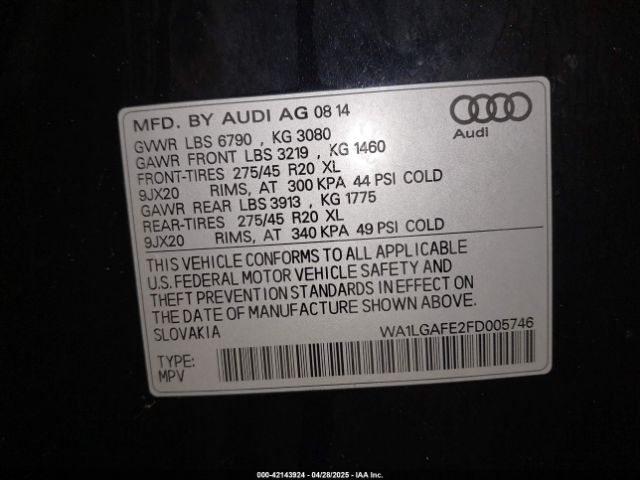 2015 AUDI Q7 WA1LGAFE2FD005746 Photo 8