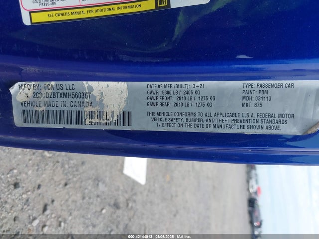 2C3CDZBTXMH560367 Dodge 2021