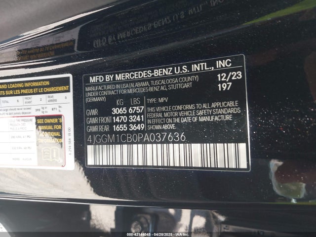 4JGGM1CB0PA037636 Mercedes-Benz ed