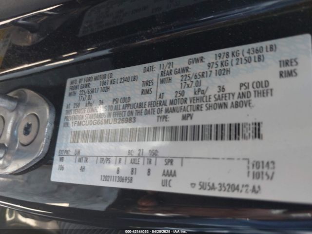 2021 FORD ESCAPE 1FMCU0G66MUB26983 Photo 8