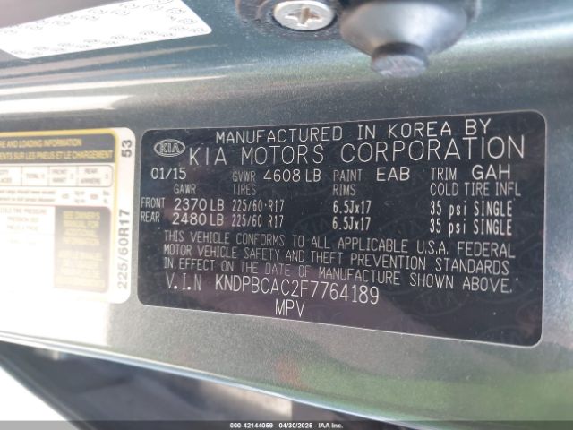 KNDPBCAC2F7764189 KIA Sportage Lx