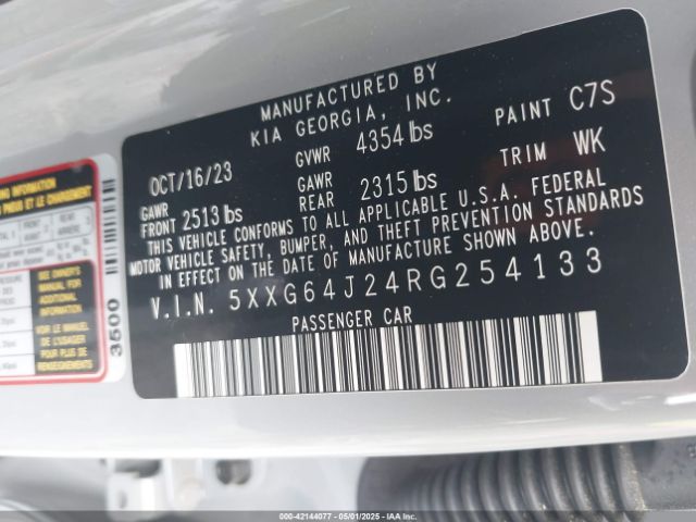 2024 KIA K5 5XXG64J24RG254133 Photo 8