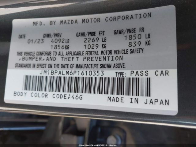 JM1BPALM6P1610353 Mazda Mazda3 2.5 S Preferred