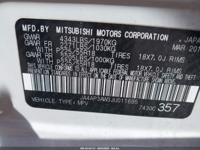 2018 MITSUBISHI OUTLANDER SPORT JA4AP3AW3JU011695 Photo 8