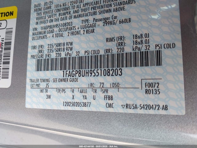 1FAGP8UH9S5108203 Ford Mustang Ecoboost Premium