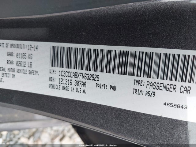 Chrysler 200 Limited 2015 1C3CCCABXFN632929 Image 9