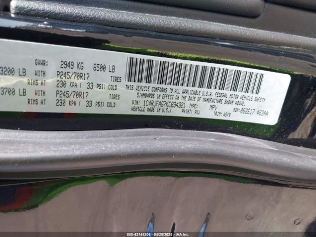 1C4RJFAG7KC834321 Jeep Grand Cherokee Laredo E 4x4