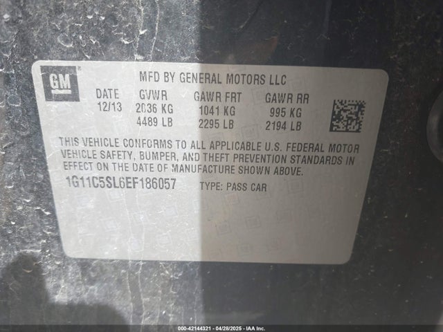 1G11C5SL6EF186057 Chevrolet MALIBU 1LT