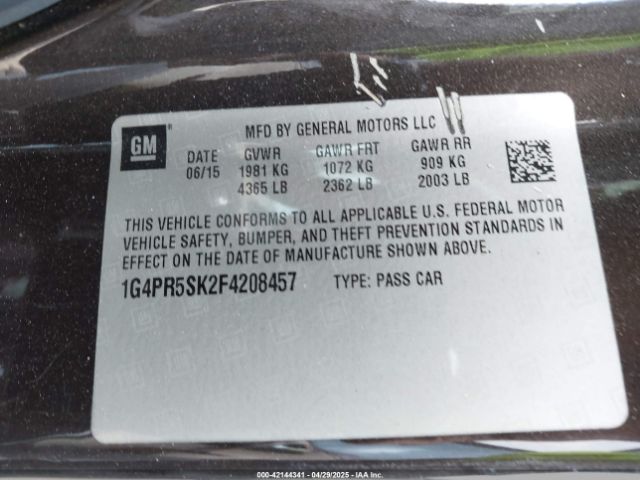 1G4PR5SK2F4208457 Buick Verano Convenience Group