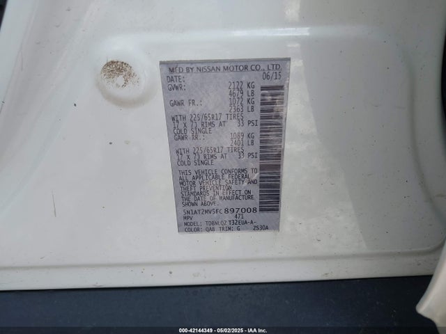 5N1AT2MV5FC897008 Nissan ROGUE SV
