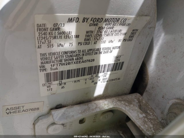 1FT7W2BTXEEA07628 Ford F-250 Xl