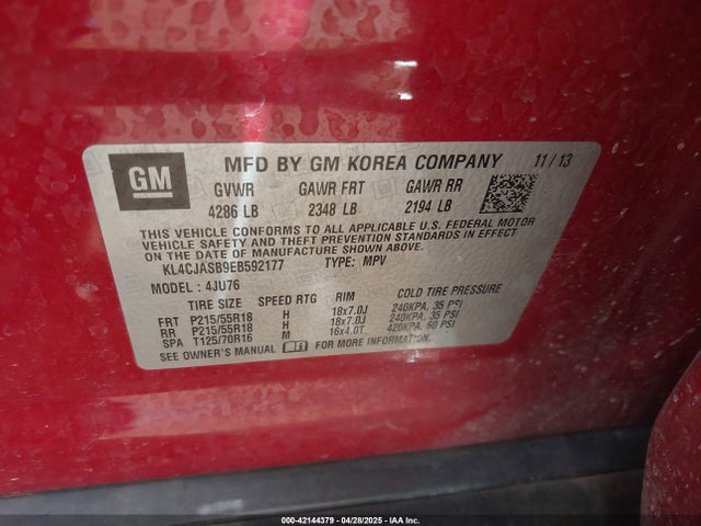 Buick luv 2014 KL4CJASB9EB592177 Image 9
