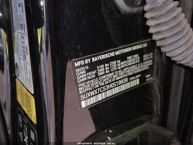 5UXWX7C53H0S19938 BMW X3 Xdrive35i