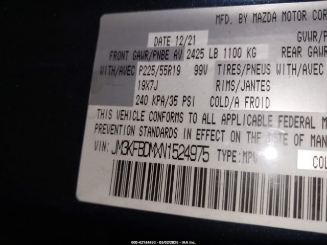 JM3KFBDMXN1524975 Mazda Cx-5 2.5 S Premium
