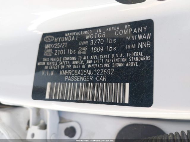 KMHRC8A35MU122692 Hyundai Venue Sel
