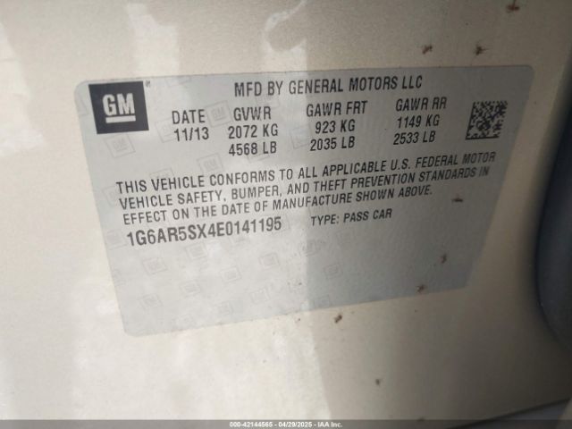 1G6AR5SX4E0141195 Cadillac CTS LUXURY