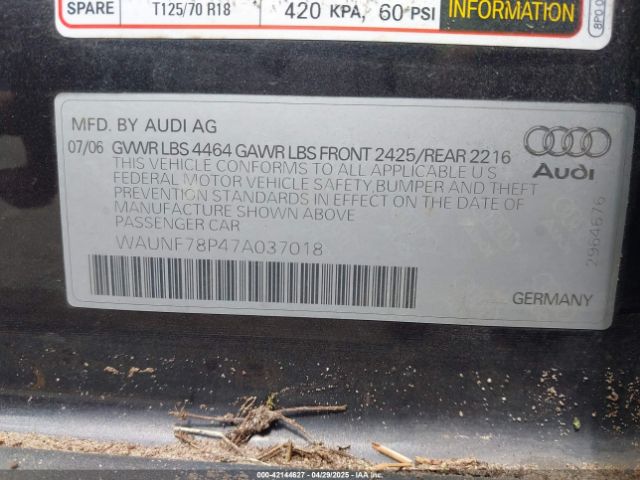 2007 AUDI A3 WAUNF78P47A037018 Photo 8