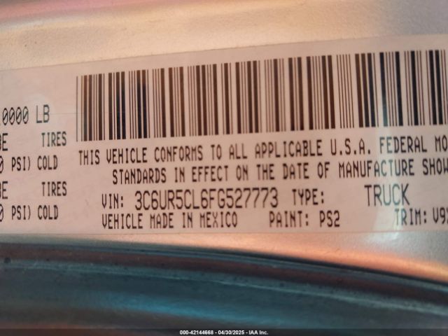 3C6UR5CL6FG527773 RAM 2500 Tradesman
