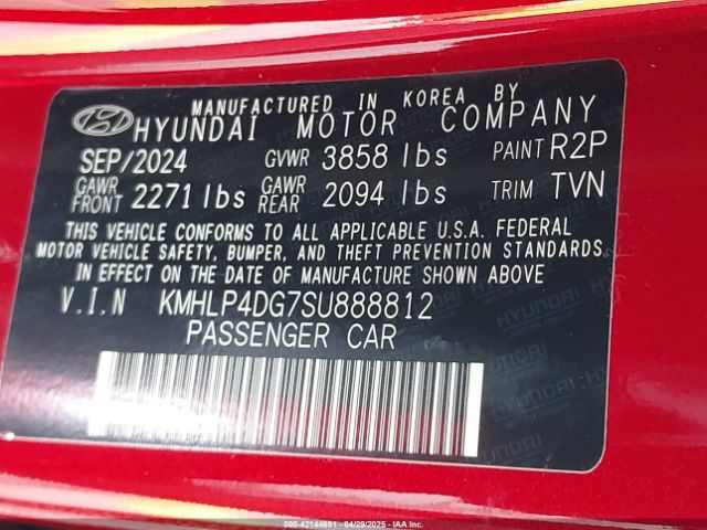 KMHLP4DG7SU888812 Hyundai Elantra Limited
