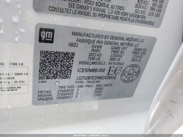 1GTU9FED9MZ439656 GMC Sierra 1500 4wd  Short Box Denali/4wd  Standard Box Denali