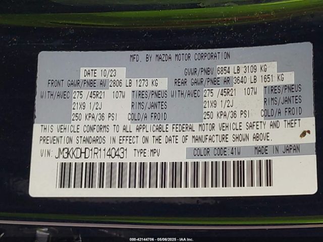 JM3KKDHD1R1140431 Mazda Cx-90 3.3 Turbo Premium
