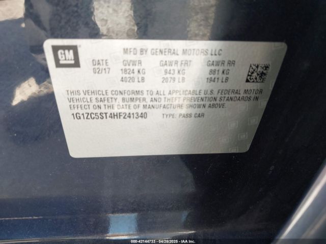 1G1ZC5ST4HF241340 Chevrolet Malibu 1fl