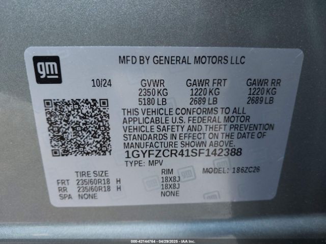 1GYFZCR41SF142388 Cadillac Xt4 Fwd Premium Luxury