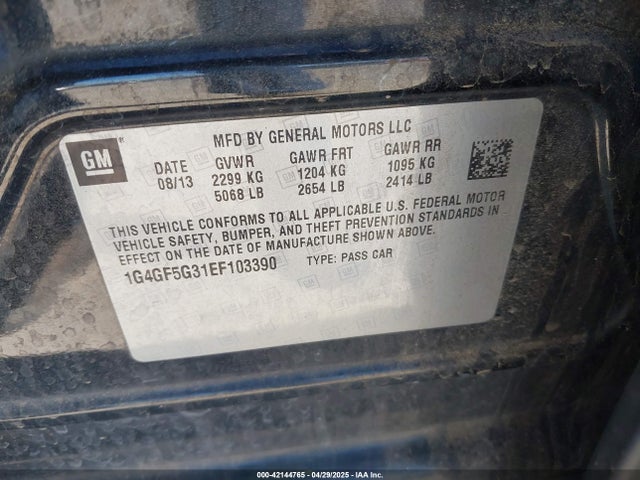 Buick Lacrosse Premium Ii Group 2014 1G4GF5G31EF103390 Image 9