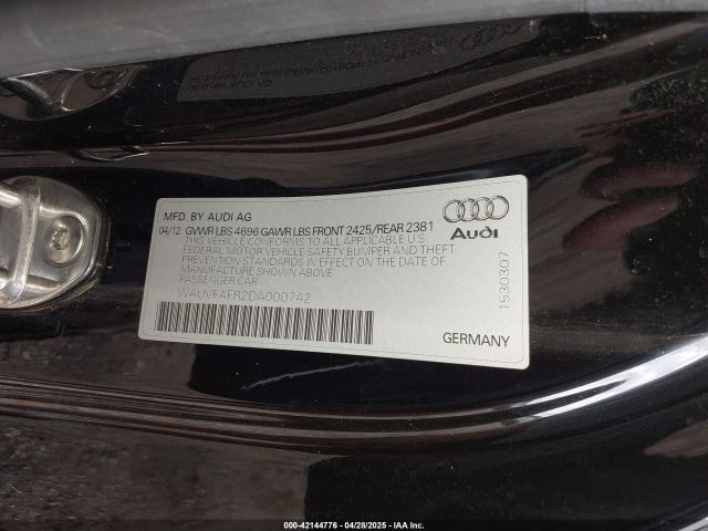 2013 AUDI A5 WAUVFAFR2DA000742 Photo 8