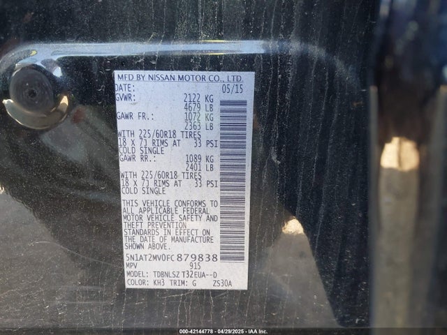 Nissan Rogue Sl 2015 5N1AT2MV0FC879838 Image 9
