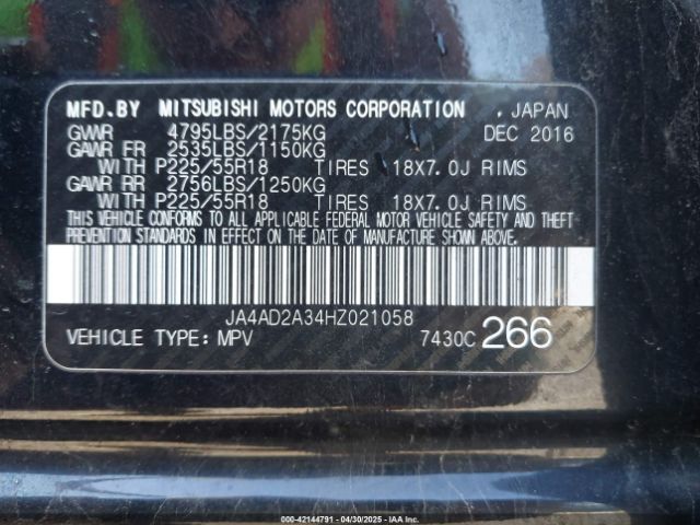 JA4AD2A34HZ021058 Mitsubishi Outlander Es