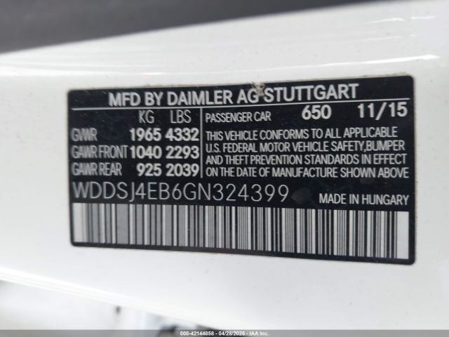 2016 MERCEDES-BENZ CLA 250 WDDSJ4EB6GN324399 Photo 8
