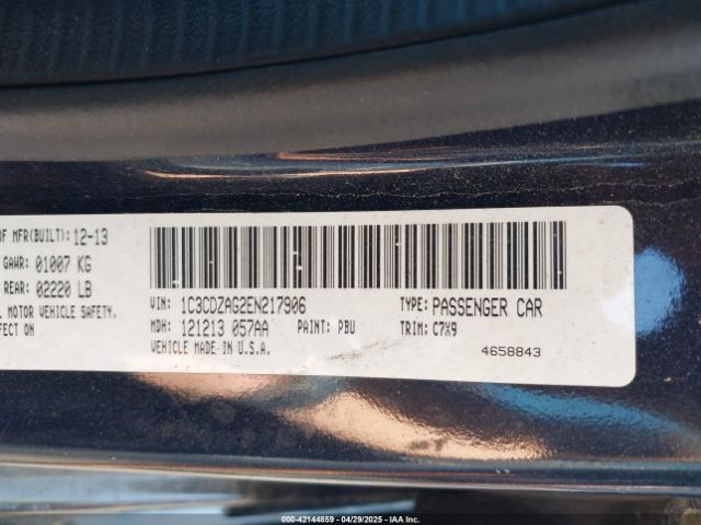 1C3CDZAG2EN217906 Dodge AVENGER SE