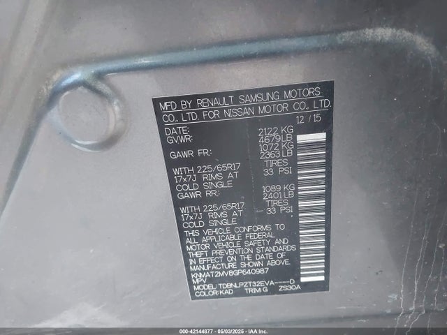 Nissan 2016 2016 KNMAT2MV8GP640987 Image 9