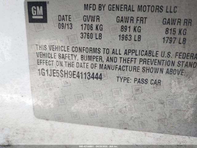 1G1JE5SH9E4113444 Chevrolet Sonic Ltz Auto