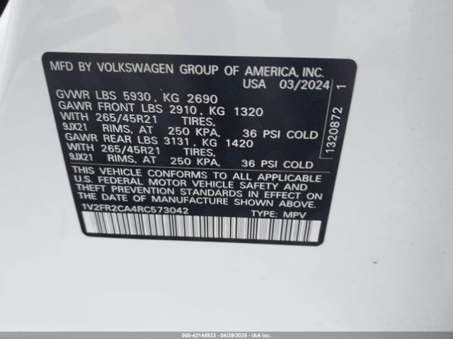 2024 VOLKSWAGEN ATLAS 1V2FR2CA4RC573042 Photo 8