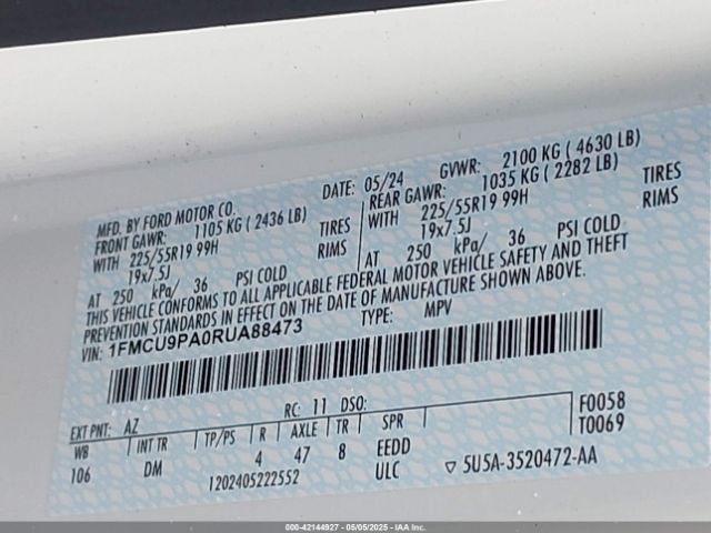 2024 FORD ESCAPE 1FMCU9PA0RUA88473 Photo 8