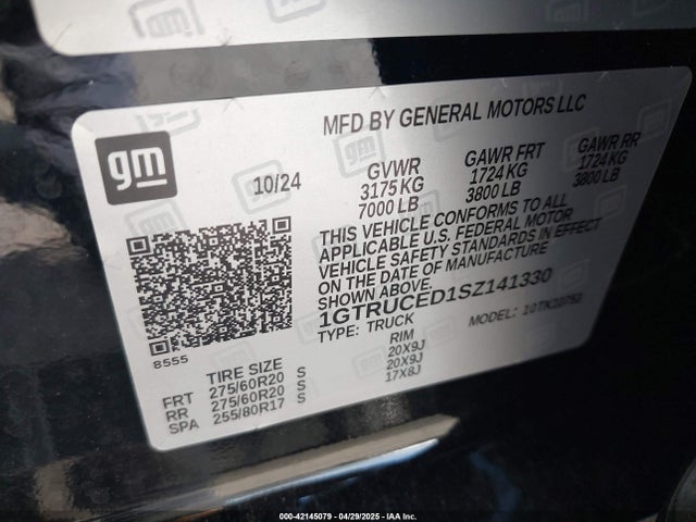 1GTRUCED1SZ141330 GMC Sierra 1500 4wd Double Cab Standard Box Elevation With 3sb