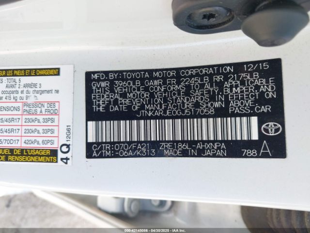 JTNKARJE0GJ517058 Scion IM