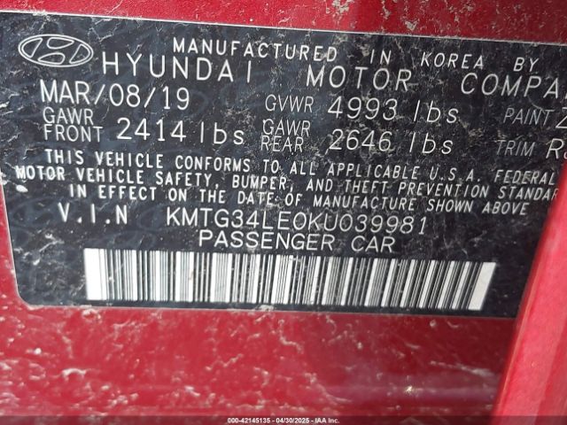 KMTG34LE0KU039981 Genesis G70 3.3t Advanced