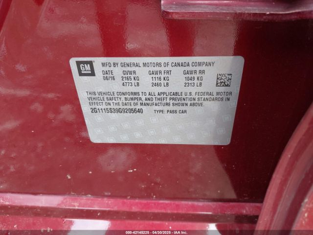 2G1115S39G9205640 Chevrolet Impala 2lt